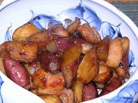 鶏肉と薩摩芋の照り焼き