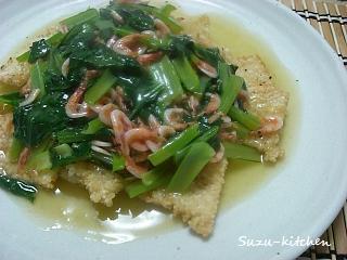 桜海老と小松菜のおこげあんかけ  の画像