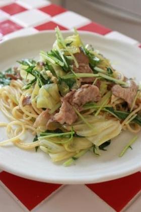 キャベツと豚肉のパスタ♡