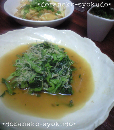 小松菜とシラスの煮浸し～ニンニク風味～の写真