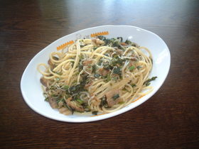 豚肉と高菜炒めのパスタ♪