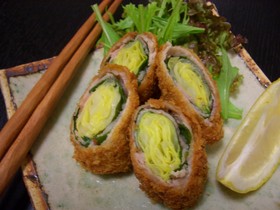 ロールとんかつ☆キャベツ&しそ巻き