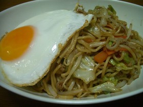 我が家の焼きそば 豚挽き肉でも旨い!