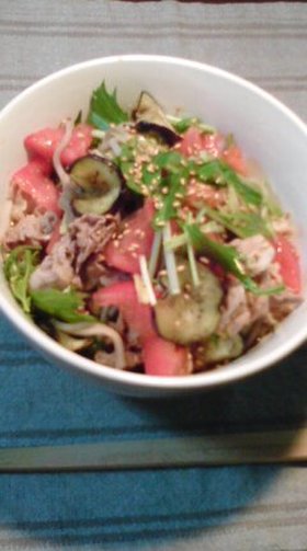 豚サラダ蕎麦