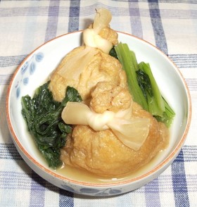 鶏と海老入り!具だくさん巾着の煮びたし☆