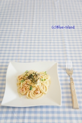 鮭フレーク♪和風サーモンクリームパスタ♪