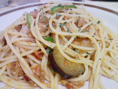 辛口ミートソーススパゲッティの写真