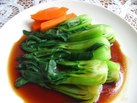 チンゲン菜のオイスターソースかけ