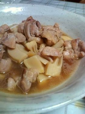 竹の子(筍)と鶏肉の煮もの
