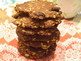 おから入☆ココア・レーズン・押麦クッキー