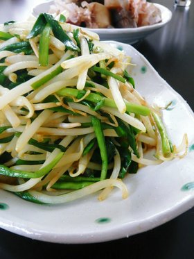 ○にらもやしのカレー炒め○