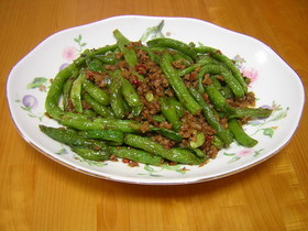 干扁四季豆(いんげんとひき肉の炒め)