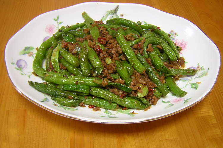 干扁四季豆 いんげんとひき肉の炒め レシピ 作り方 By マンデウ クックパッド 簡単おいしいみんなのレシピが352万品