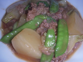 蕪と牛肉の炒め煮