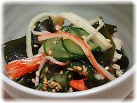 技アリ☆「きゅうりとわかめの酢の物」