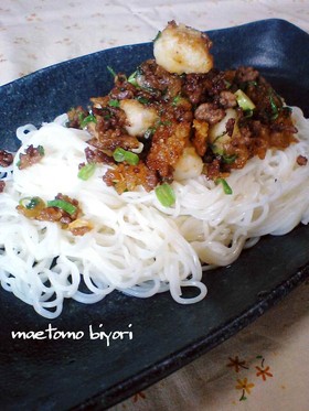 そうめん✿あまから肉のせ✿