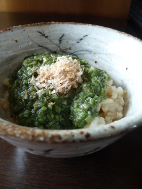 あく抜失敗したらこれ。わらびのとろろご飯