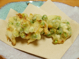 手抜き!新玉ねぎとグリンピースのかき揚げ