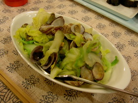 美味しぃ♪あさりとキャベツのスパゲティ