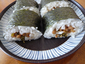 クックパー使用♪納豆巻き:*:・゚・:*