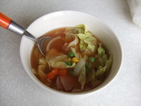 超簡単!レンジでミネストローネ風スープ