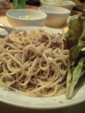 めんつゆでアンチョビパスタ?!