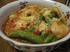 春野菜のマヨグラタン風〜スナップえんどう