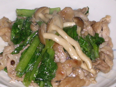 小松菜と豚のオイタレ炒めの写真