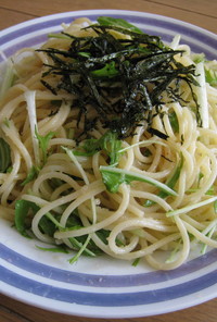 シャキシャキ水菜の明太子スパゲティ