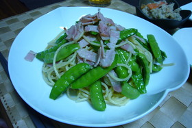 春の畑より~さやえんどうの春パスタ