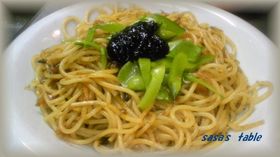 ♥のりの佃煮となめたけパスタ♥