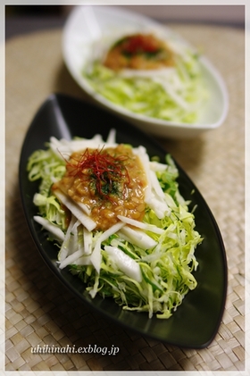 納豆ドレッシングで!キャベツサラダ