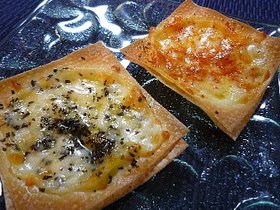 シュウマイの皮のチーズトースト