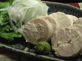 絶対にわさびで食べてね。和風鶏ハム。