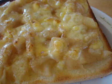 朝食に＊アップルチーズトーストの写真