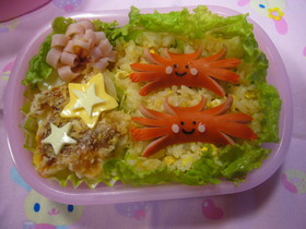 キャラ弁 簡単カニさんウインナー