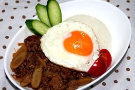 焼肉のたれで簡単ワンプレートめし。