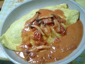 ☆オムライス☆トマトクリームソースで♪