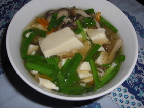 豆腐ときのこのあんかけスープ