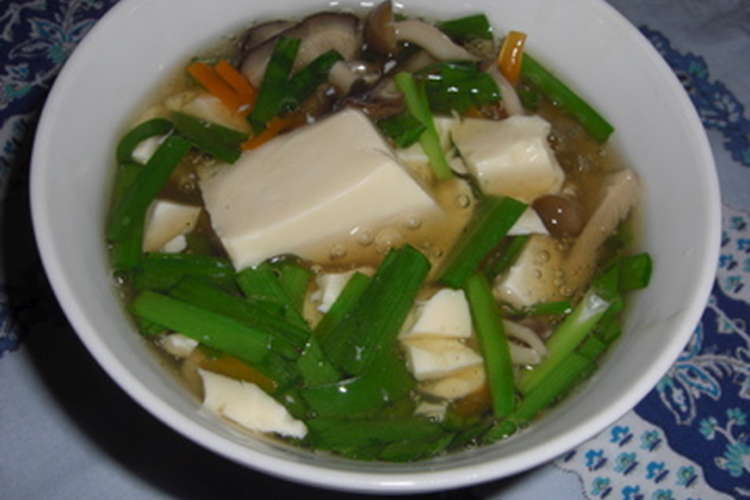 豆腐ときのこのあんかけスープ レシピ 作り方 By あっこママ クックパッド