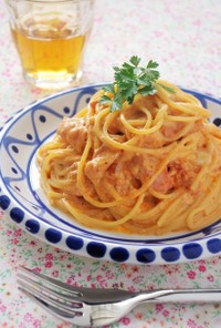 スパゲティカルボナーラ トマト風味