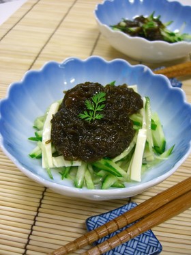 美味♪きゅうり&チーズの☆もずく酢和え♥