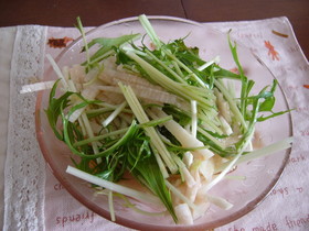 青じそドレッシングで長芋水菜サラダ♪