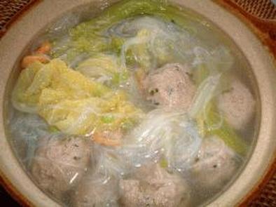 丸子白菜湯（肉団子と白菜のスープ）の写真