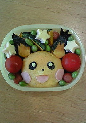 キャラ弁(ギザみみピチュー)