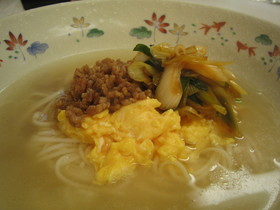 ネギラーとそぼろのにゅうめん♡