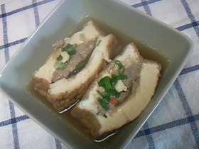 簡単おいしい♪厚揚げの肉詰め(^O^)♪