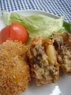 牛切り落とし肉で♪美味しい甘辛コロッケ