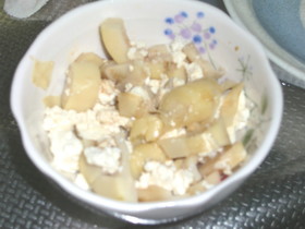 簡単♪たけのこと豆腐を和えただけ~★