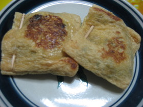 ねぎがたっぷり!油揚げの納豆包み焼き☆
